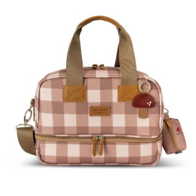 Bolsa Maternidade Térmica Vicky Cogumelos Masterbag Baby Cor Marrom Desenho Do Tecido Listrado