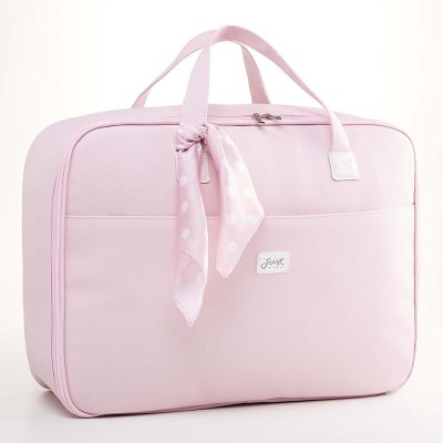 Mala Maternidade Clássica Candy Rosa Desenho Do Tecido Liso